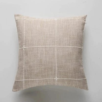 Embroidered brown & grey stripe cushion cover living room decor