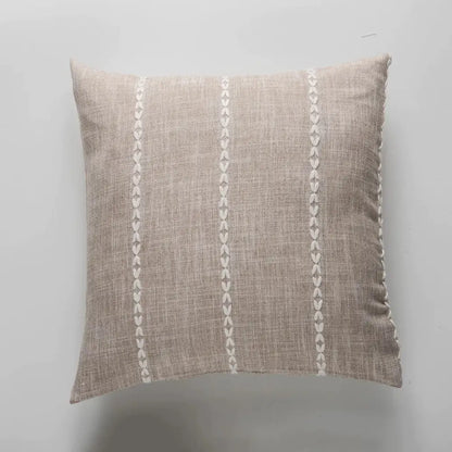 Embroidered brown & grey stripe cushion cover living room decor