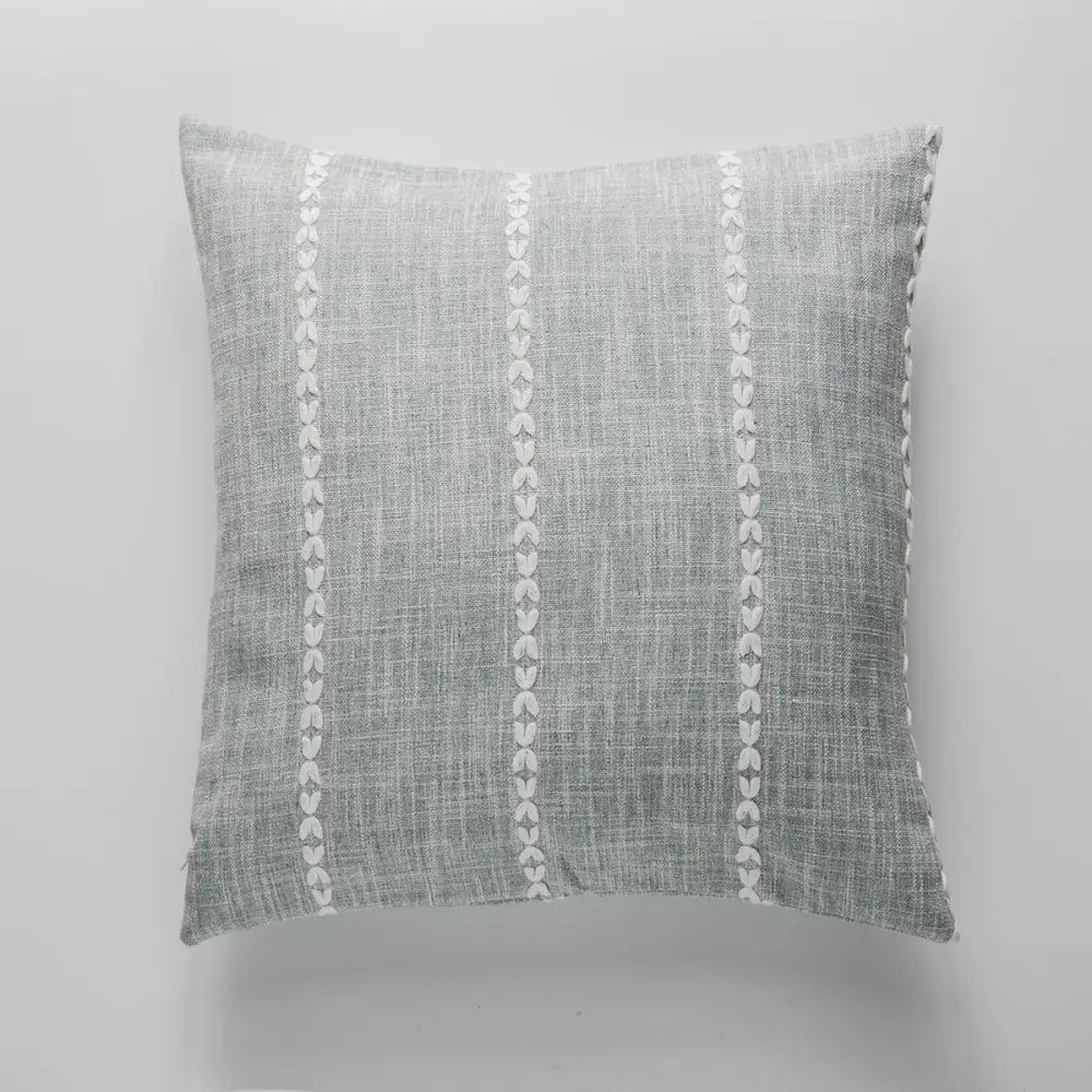 Embroidered brown & grey stripe cushion cover living room decor