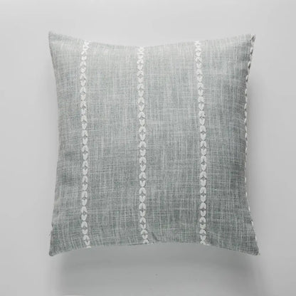 Embroidered brown & grey stripe cushion cover living room decor