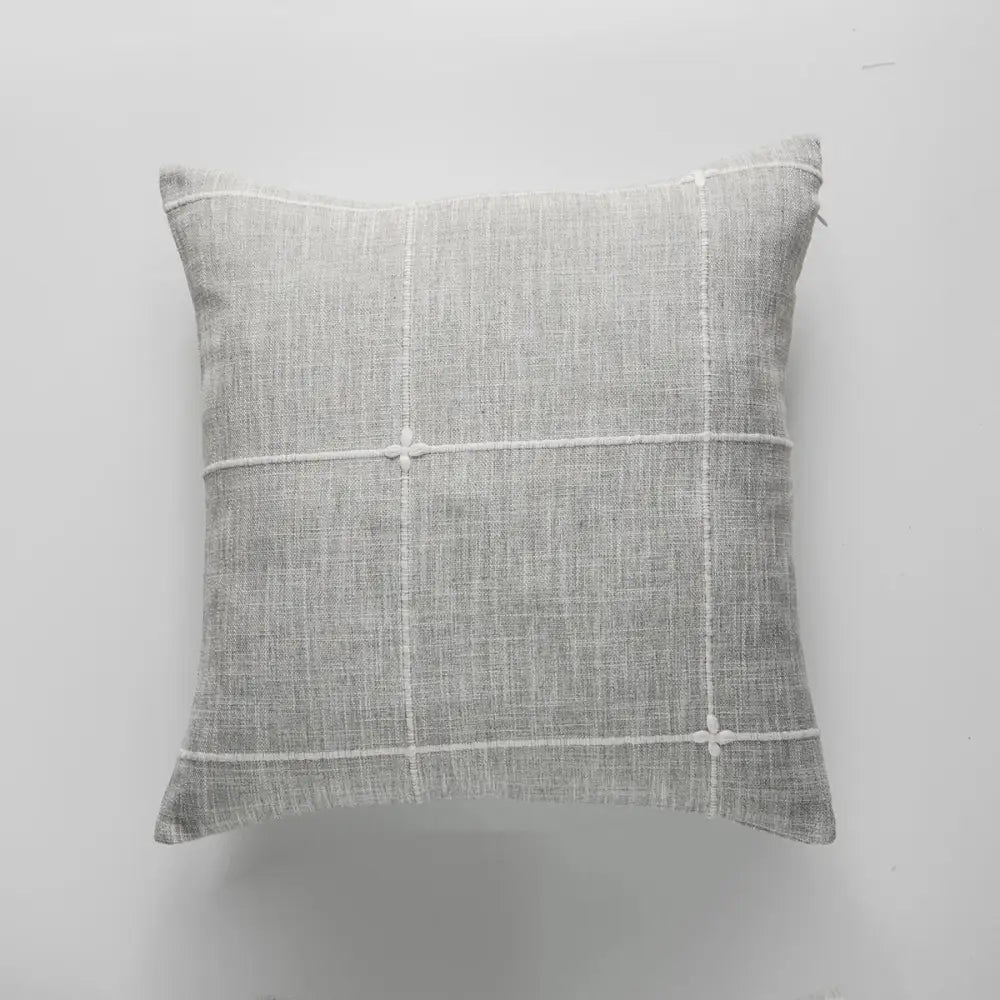 Embroidered brown & grey stripe cushion cover living room decor