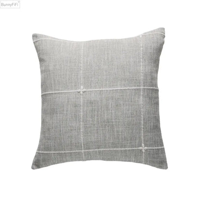 Embroidered brown & grey stripe cushion cover living room decor