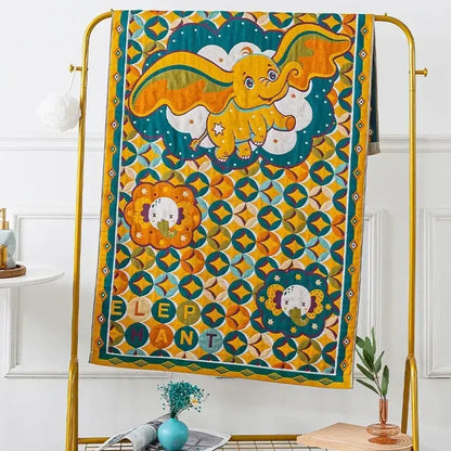 Embroidered cream fruit cotton gauze bath towels bathroom decor