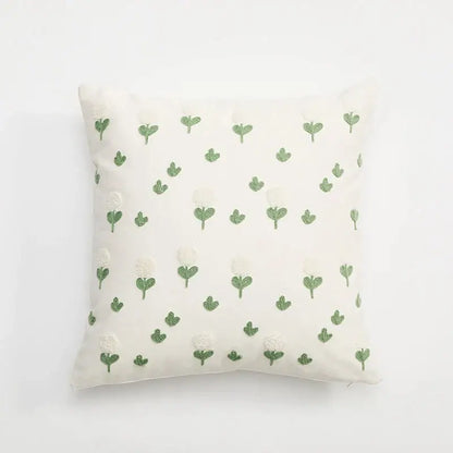Embroidered daisy dandelion cushion cover white living room decor