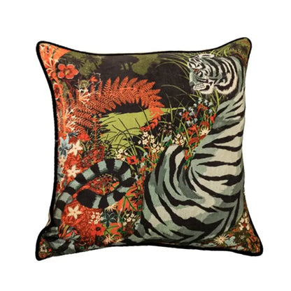 Embroidered elephant jungle paradise throw pillow – living room decor