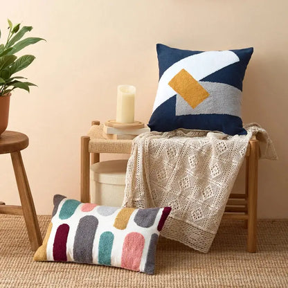 Embroidered floral dot pillow cover for living room home decor