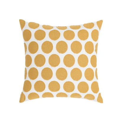 Embroidered green and gold fish pillow cover living room
