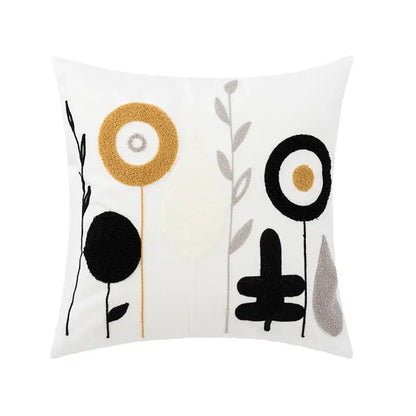 Embroidered green and gold fish pillow cover living room