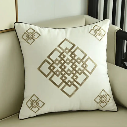 Embroidered horse pillowcase white throw pillow living room decor