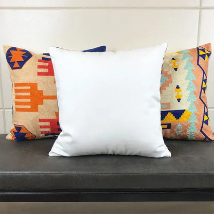 Embroidered kilim style cushion cover – living room geometric pillow