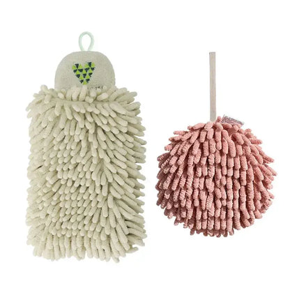 Embroidered microfiber hand towel pale green & cream kitchen decor