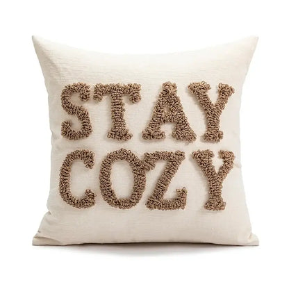 Embroidered red snowman cartoon christmas pillow covers living room