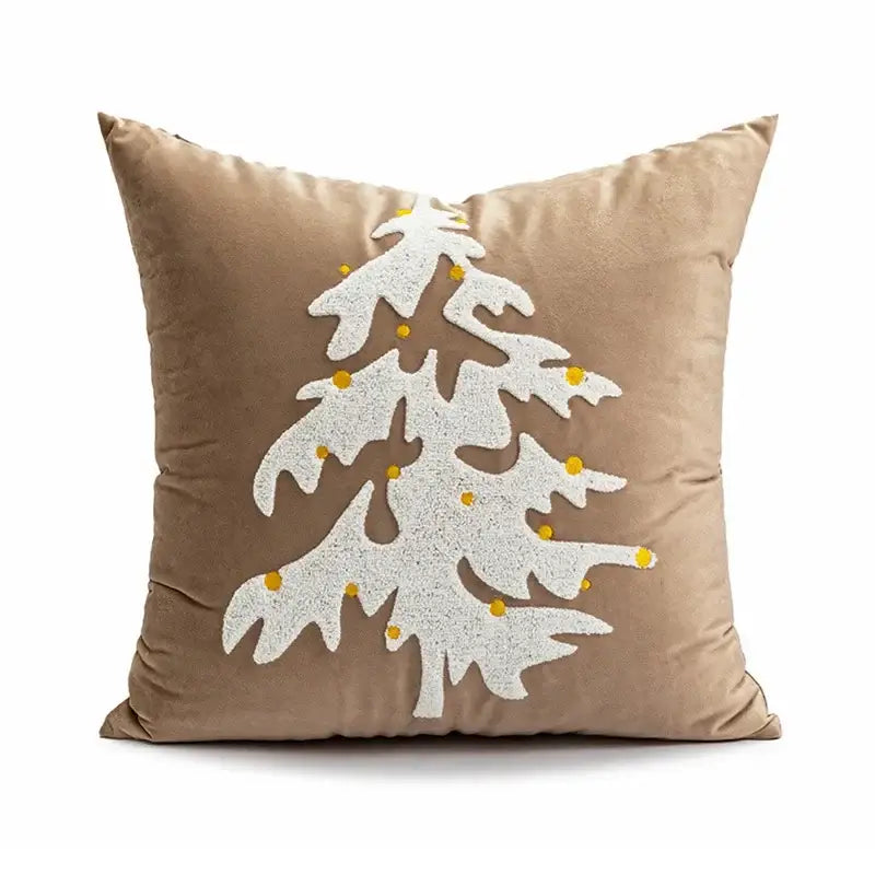 Embroidered red snowman cartoon christmas pillow covers living room
