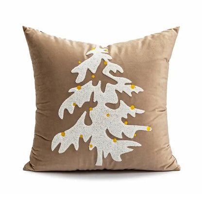 Embroidered red snowman cartoon christmas pillow covers living room