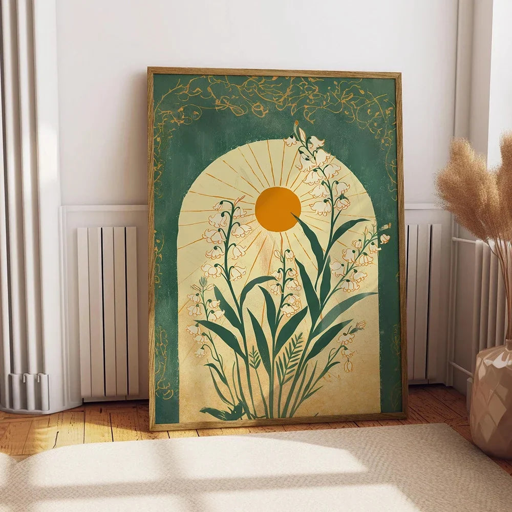 DecorBites™ Emerald Green Lily of the Valley Wall Art
