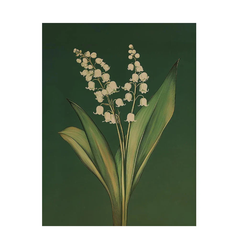 DecorBites™ Emerald Green Lily of the Valley Wall Art