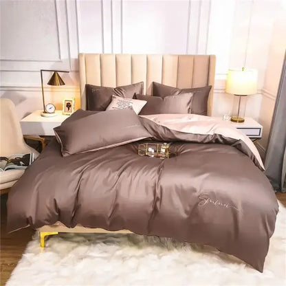 Emerald green & pink egyptian cotton bedding set bedroom duvet cover