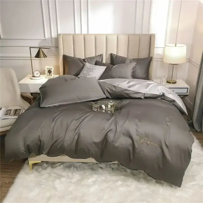 Emerald green & pink egyptian cotton bedding set bedroom duvet cover