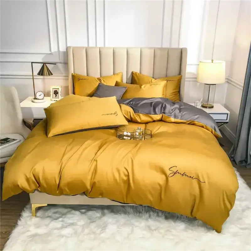 Emerald green & pink egyptian cotton bedding set bedroom duvet cover