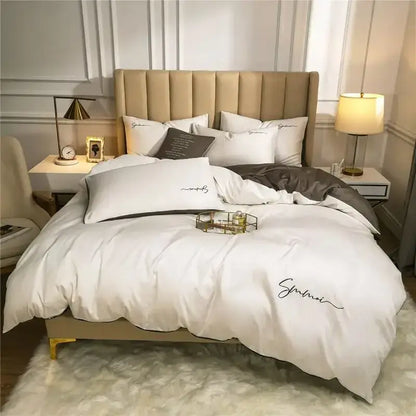 Emerald green & pink egyptian cotton bedding set bedroom duvet cover