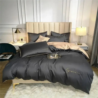 Emerald green & pink egyptian cotton bedding set bedroom duvet cover