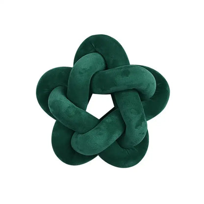Emerald green star knotted lumbar cushion bedroom velvet pillow