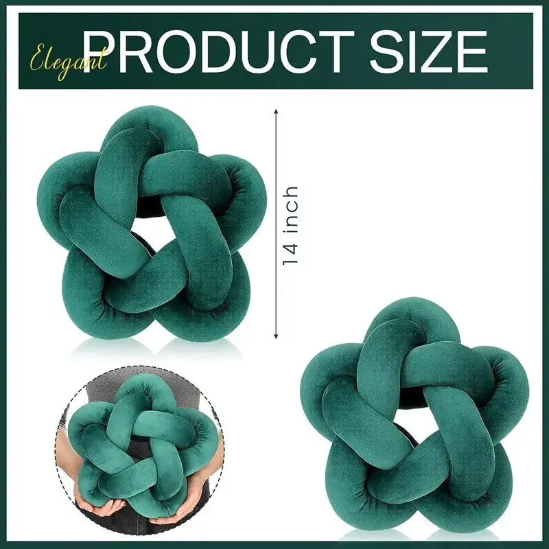Emerald green star knotted lumbar cushion bedroom velvet pillow