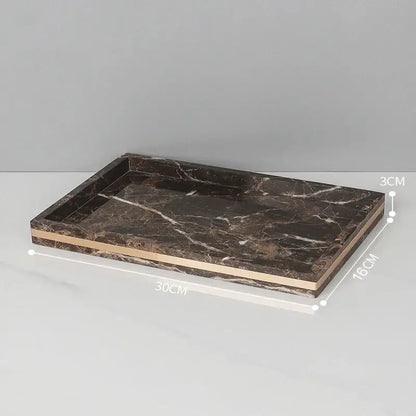 Emperador dark marble bathroom set brown & gold accessories