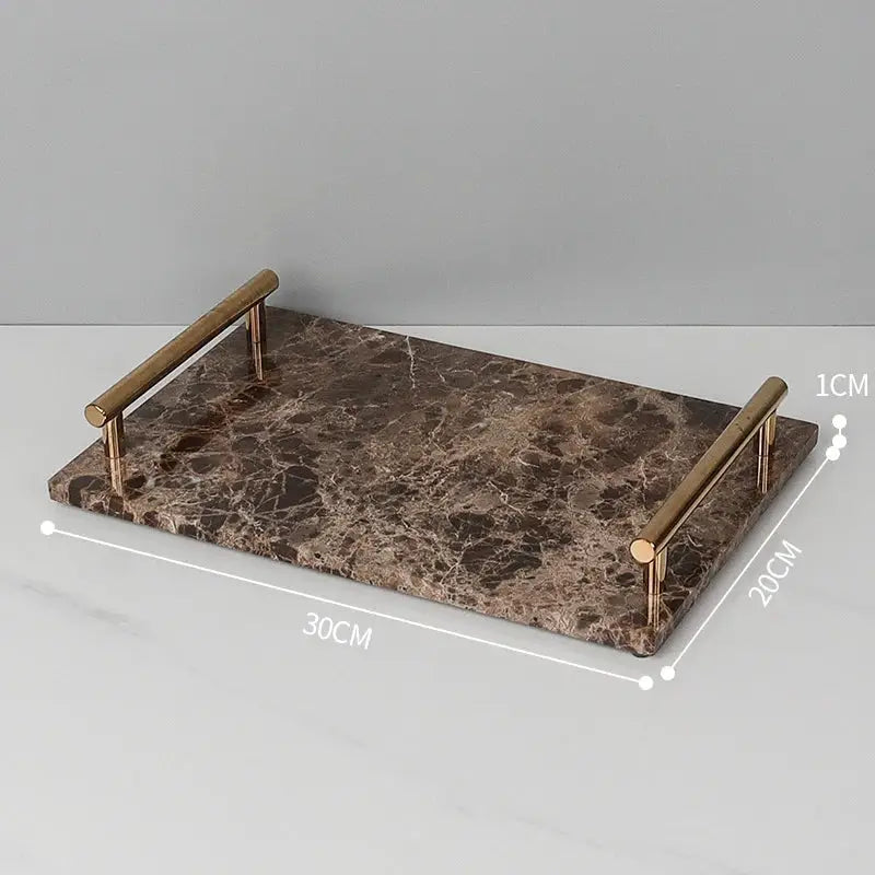 Emperador dark marble bathroom set brown & gold accessories