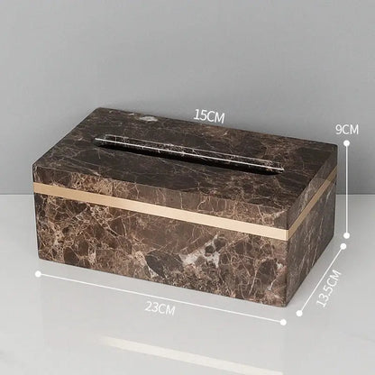 Emperador dark marble bathroom set brown & gold accessories