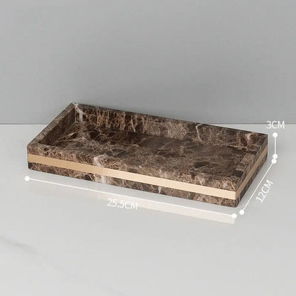 Emperador dark marble bathroom set brown & gold accessories