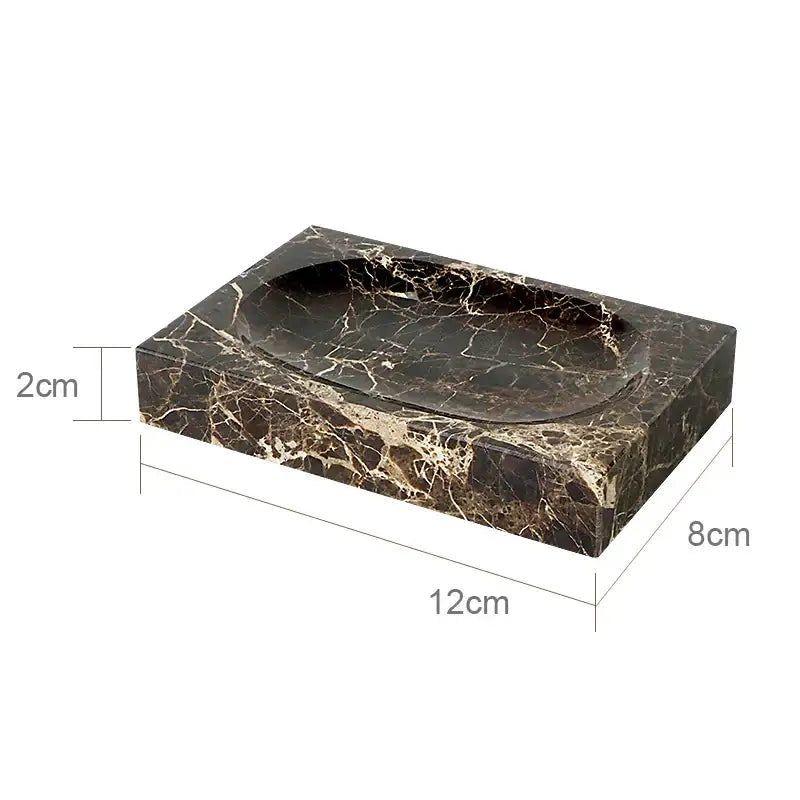 Emperador dark marble bathroom set with chrome accents