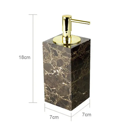 Emperador dark marble bathroom set with chrome accents