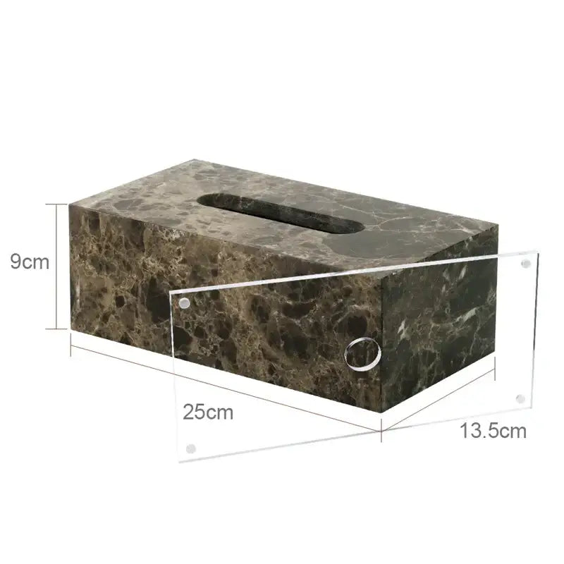 Emperador dark marble bathroom set with chrome accents