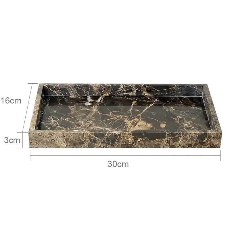 Emperador dark marble bathroom set with chrome accents