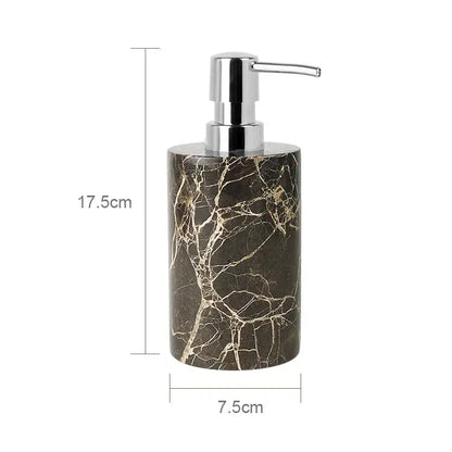 Emperador dark marble bathroom set with chrome accents