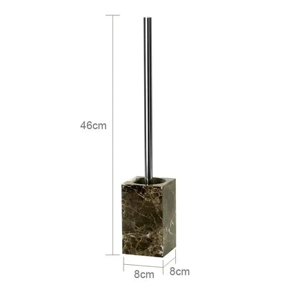 Emperador dark marble bathroom set with chrome accents