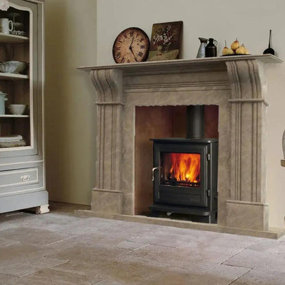Emperador Light Brown Marble - Hand-carved Fireplace Surround