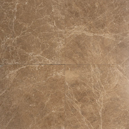 Emperador Light Polished Marble Tiles 12x12