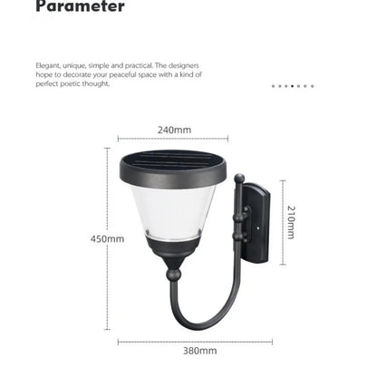 Energy Saving Solar Powered Wall Lights for Outdoor Courtyard Areas