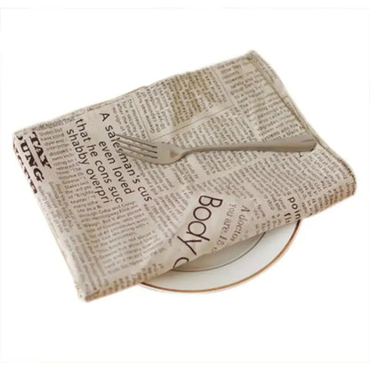 English newspaper style photography props kitchen placemat mat