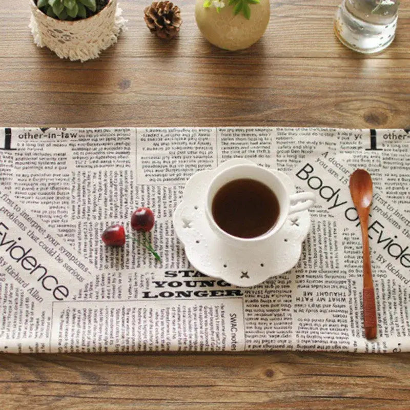 English newspaper style photography props kitchen placemat mat