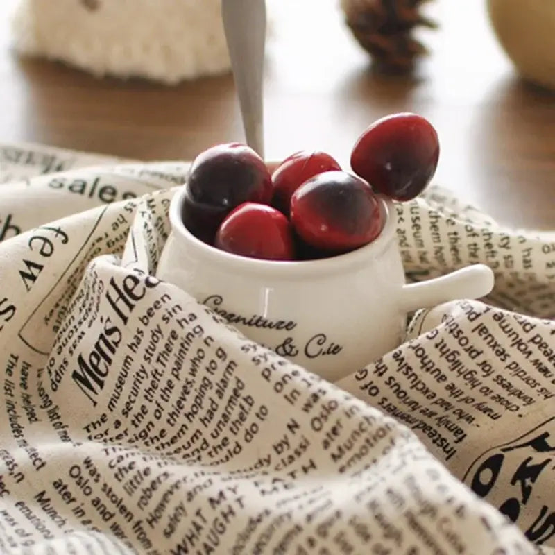 English newspaper style photography props kitchen placemat mat