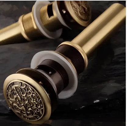 Engraved brass bathroom sink pop up drain stopper – bathroom accessory