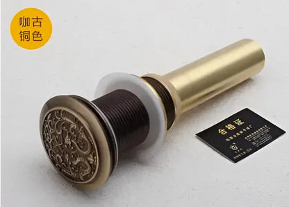 Engraved brass bathroom sink pop up drain stopper – bathroom accessory
