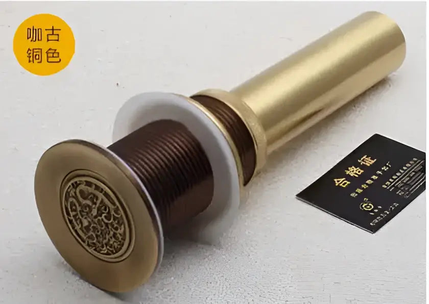 Engraved brass bathroom sink pop up drain stopper – bathroom accessory