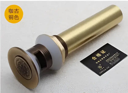 Engraved brass bathroom sink pop up drain stopper – bathroom accessory