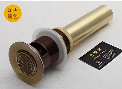 Engraved brass bathroom sink pop up drain stopper – bathroom accessory