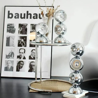 Engraved chrome yoyo dimmable led nordic table lamp for bedroom