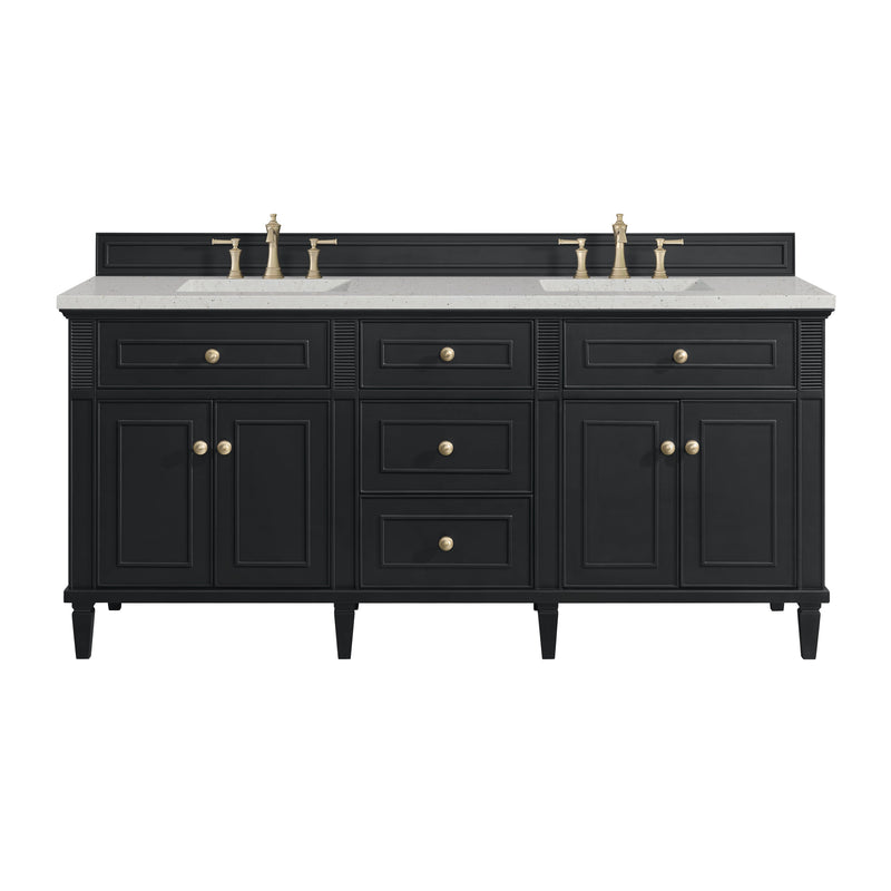 James Martin Lorelai 72" Double Bathroom Vanity, Black Onyx